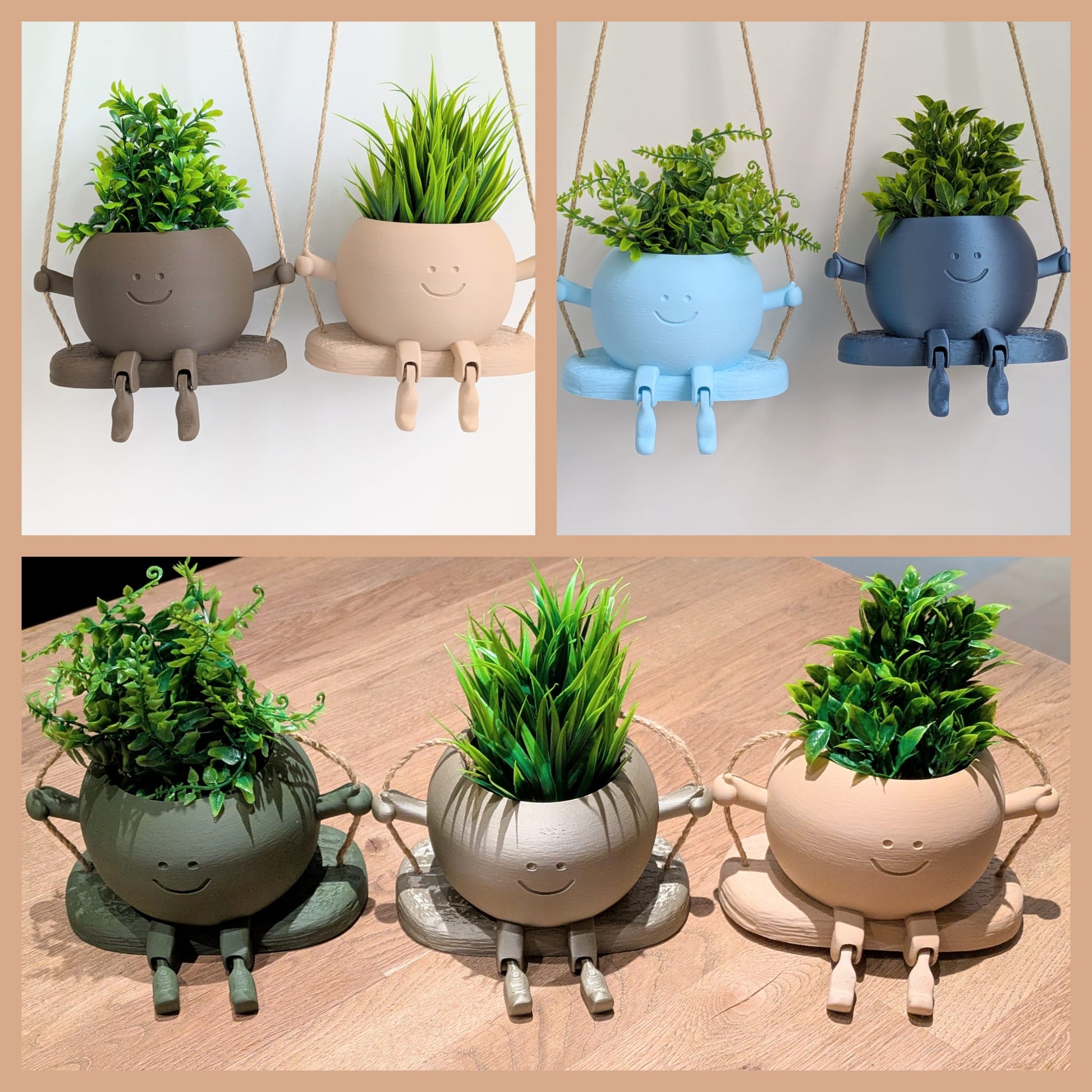 funny indoor plant pots Funny plant pots on swing – RonJ Prickly